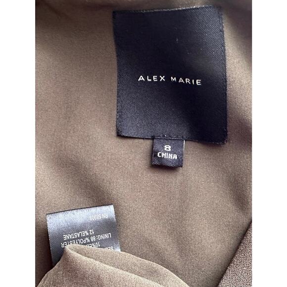 Alex Marie Wrap Dress ShortSleeve Festive Hunter Green V-Neck Classy Work Chic - Picture 5 of 5